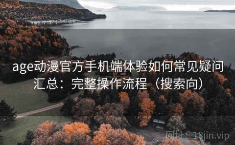 age动漫官方手机端体验如何常见疑问汇总：完整操作流程（搜索向）