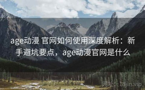 age动漫 官网如何使用深度解析：新手避坑要点，age动漫官网是什么