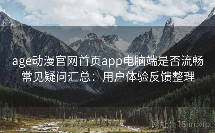 age动漫官网首页app电脑端是否流畅常见疑问汇总：用户体验反馈整理