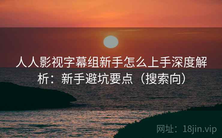 人人影视字幕组新手怎么上手深度解析：新手避坑要点（搜索向）