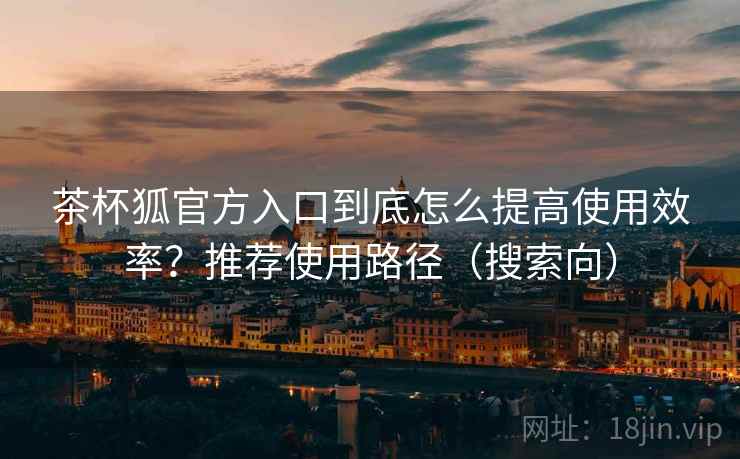 茶杯狐官方入口到底怎么提高使用效率？推荐使用路径（搜索向）