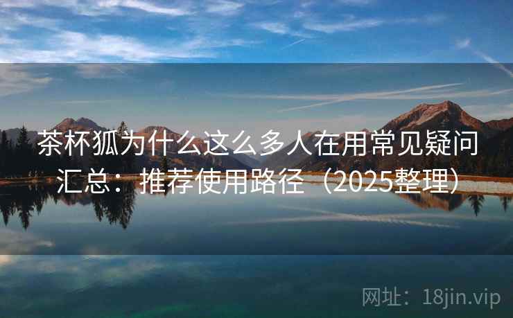茶杯狐为什么这么多人在用常见疑问汇总：推荐使用路径（2025整理）